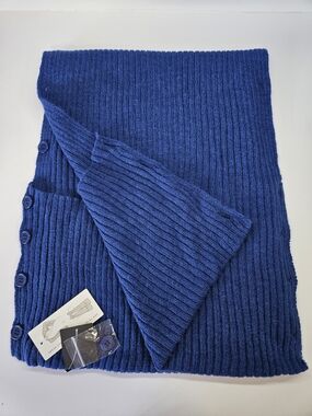 NEW Tarnish Nordstrom Blue Convertible Scarf Alpaca Blend Ribbed Knit